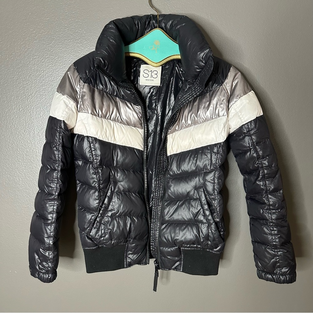 S13 Black and Silver Puffer Jacket